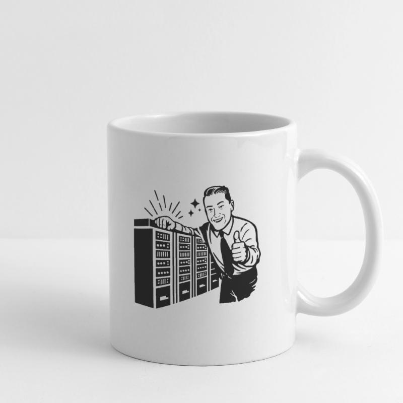 Rétro IT Admin Smiling – Support technique vintage Mug blanc