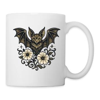 Night Bat Flower Ornament - Mug - white - Right
