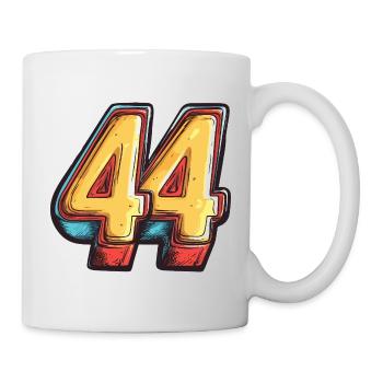 44 Zahl Bunt - Tasse - Weiß - Rechts