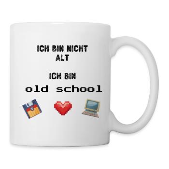 Old School - Tasse - Weiß - Rechts
