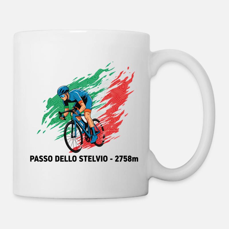 Passo dello Stelvio Climber Colour Burst - Tasse - Weiß