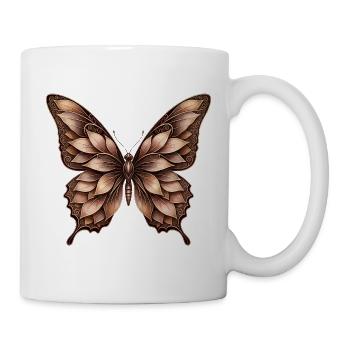 Ornamentfalter Bronze-Tönen - Tasse - Weiß - Rechts