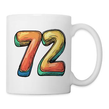 72 Zahl Bunt - Tasse - Weiß - Rechts