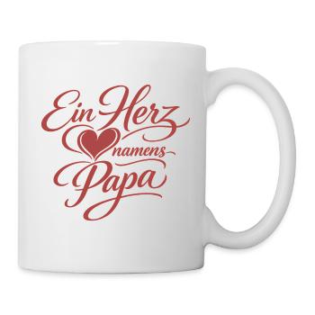 Ein Herz namens Papa – Vatertag Geschenk - Tasse - Weiß - Rechts