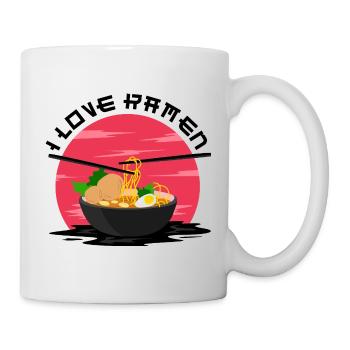 Ich liebe Ramen-Nudeln Food Lover Shirt - Tasse - Weiß - Rechts