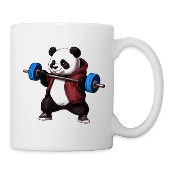 Panda mit Langhantel - Tasse - Weiß - Rechts