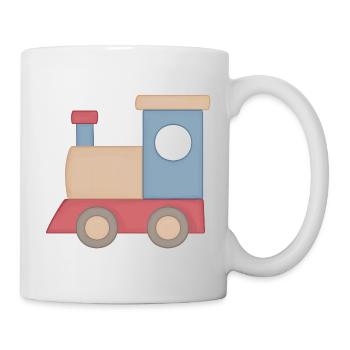 Kunterbunter Spielzug Illustration Eisenbahn - Tasse - Weiß - Rechts