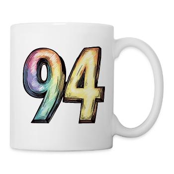 94 Nombre coloré - Mug blanc - blanc - Droite