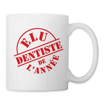 Tampon Élu Dentiste de l'Année - Mug blanc - blanc - Droite