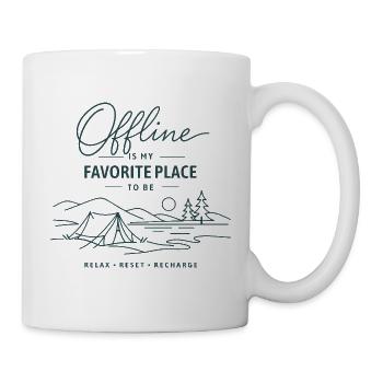 Le monde hors ligne est mon endroit préféré - le camping - Mug blanc - blanc - Droite