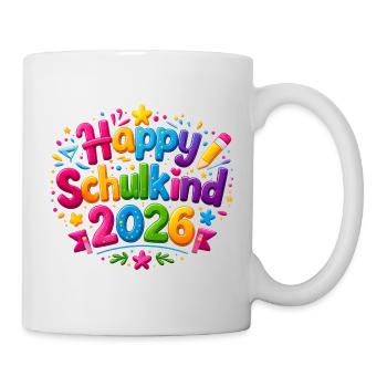 Happy Schulkind 2026 Einschulung - Tasse - Weiß - Rechts