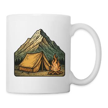 Bergzelt Lagerfeuer Abenteuer - Tasse - Weiß - Rechts