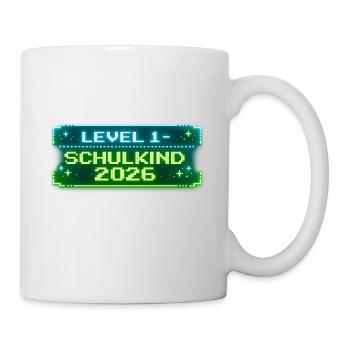 Level 1 Schulkind 2026 Einschulung - Tasse - Weiß - Rechts
