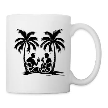 Palmen Party Urlaub Silhouette - Tasse - Weiß - Rechts