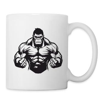 Gorilla Muskeln - Tasse - Weiß - Rechts