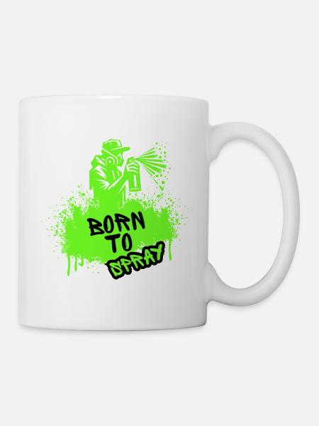 Born to Spray Art Urbain Graffiti Streetwear - Mug blanc - blanc