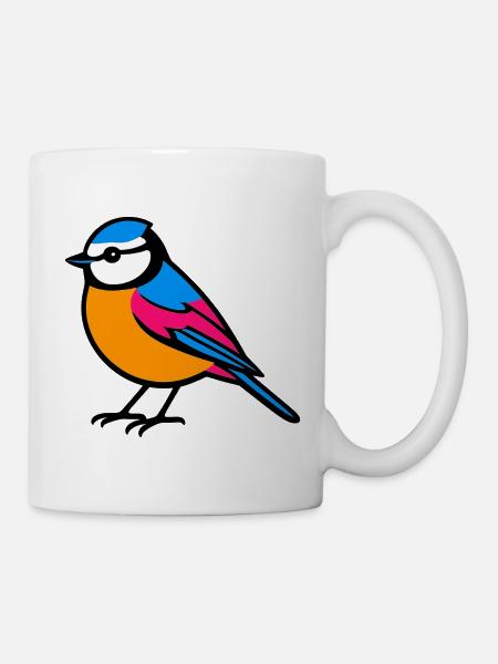 Blue Flat Design Minimalistisch - Tasse - Weiß