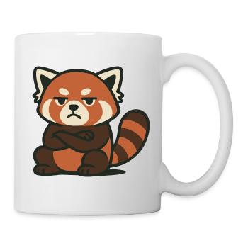 Grimmiger Roter Panda mit verschränkten Armen - Tasse - Weiß - Rechts