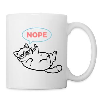Chat Nope Bulle de Dialogue Colorée - Mug blanc - blanc - Droite