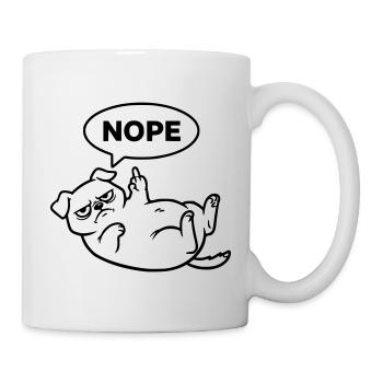 Pug Dog Middle Finger No - Mug - white - Right