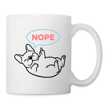 Frenchie Dog Nope Comic Colorful - Mug - white - Right