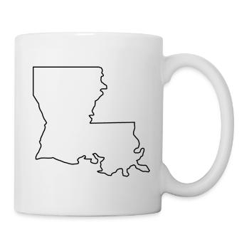 Louisiana-Gliederungskarte - Tasse - Weiß - Rechts