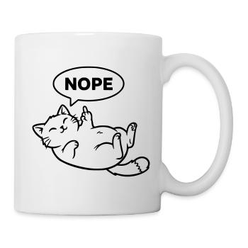 Cat Laughing Nope Outline - Mug - white - Right