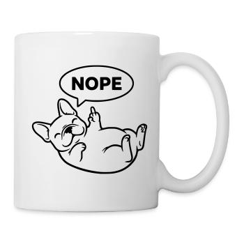 Résumé du Frenchie riant Non - Mug blanc - blanc - Droite
