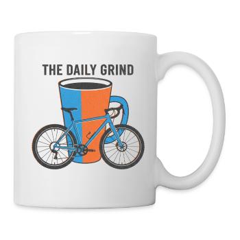 The Daily Grind Risograph Bike Coffee Art - Mug - white - Right
