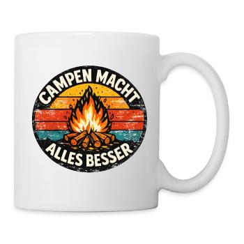 Camping makes everything better - Mug - white - Right