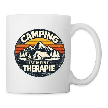 Camping is my therapy - Mug - white - Right