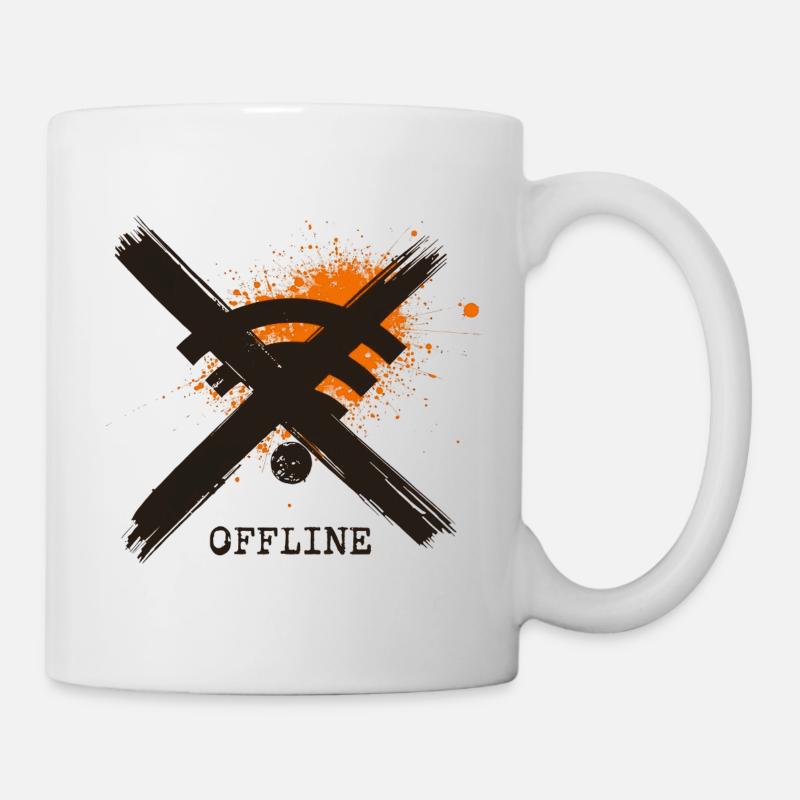 Chronically Offline - Digital Detox Art by Free Ar - Tasse - Weiß