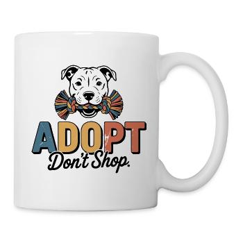 Motif de l’adoption au lieu d’acheter le bien-être animal canin - Mug blanc - blanc - Droite