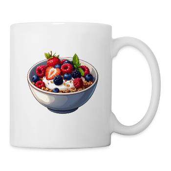 Schälchen Müsli mit Joghurt und Beeren - Tasse - Weiß - Rechts