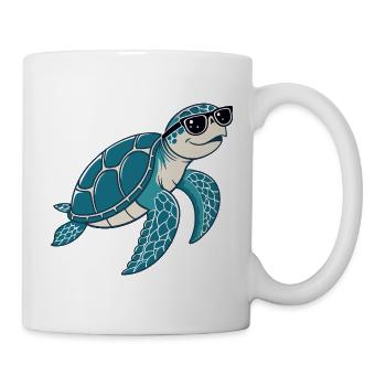 Tortue chic lunettes - Mug blanc - blanc - Droite