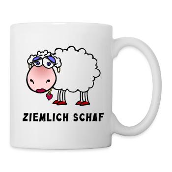Jeu de mots de dessins animés Pretty Sheep - Mug blanc - blanc - Droite