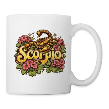 Tatouage rétro floral Scorpion - Mug blanc - blanc - Droite