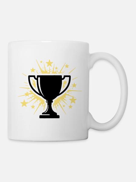 Pokal Sieger Trophäe Sterne - Tasse - Weiß