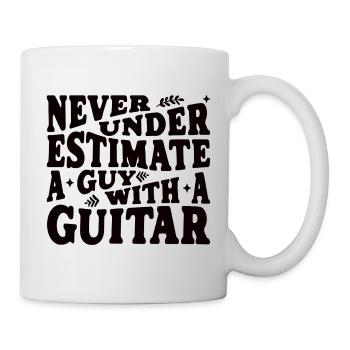 Ne sous-estime jamais un gars avec un schwarz guitare - Mug blanc - blanc - Droite