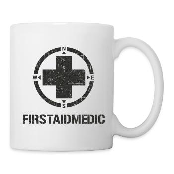 Erste Hilfe Kompass Kreuz - Tasse - Weiß - Rechts