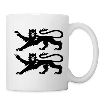 Blason Normandie 2 Léopards Noir - Mug blanc - blanc - Droite