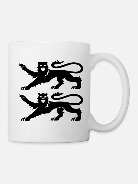 Blason Normandie 2 Léopards Noir - Mug blanc - blanc