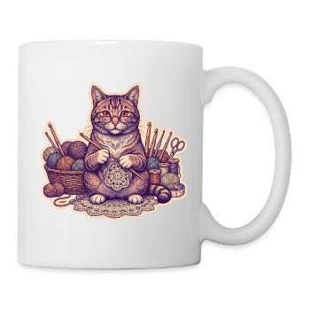 Tricote au crochet pour chats chats - Mug blanc - blanc - Droite