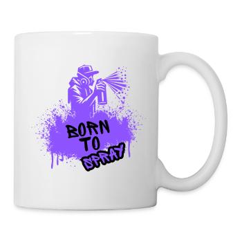 Born to Spray Urban Art Graffiti Streetwear - Mug - white - Right