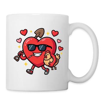 Saint-Valentin Fermier Fermier Funny Journée de la Saint-Valentin - Mug blanc - blanc - Droite