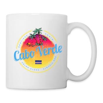 Kap Verde Insel Sonnenuntergang mit Palme Souvenir - Tasse - Weiß - Rechts
