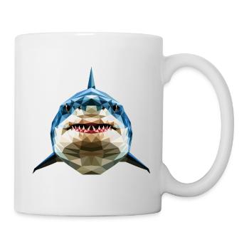 Hai Haifisch Tigerhai Taucher Süße Haie Weißer Hai - Tasse - Weiß - Rechts