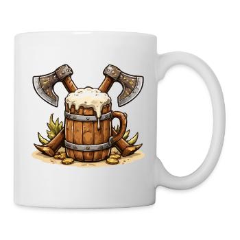 Beer barrel with axes Viking - Mug - white - Right