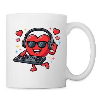 Valentinstag DJ EDM Lustiger DJ Valentinstag - Tasse - Weiß - Rechts