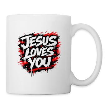 Jesus Loves You Graffiti Statement - Mug - white - Right